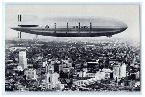 Reprint Us Navy Airship Zeppelin Over Akron OH Ohio Postcard (FP8)