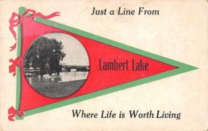 Lambert Lake Maine Pennant River Bridge Greetings Antique Postcard J73132