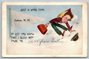 Just a Word From  Salem  New Hampshire  Postcard  1912