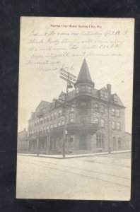 SPRING CITY PENNSYLVANIA PA. DOWNTOWN SPRING CITY HOTEL VINTAGE POSTCARD