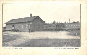 New Salem MA Railroad Station Train Depot Postcard