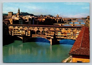 The Old Bridge FLORENCE Italy 4x6 Vintage Postcard 0103