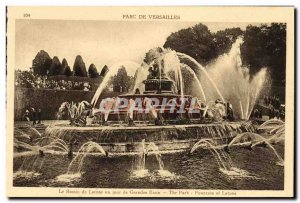 Old Postcard Park of Versailles Latona Fountain on a day of great waters