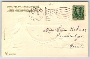 PFB Easter~Toddler Children Start Fire Under Big Egg~Doll~Green Back~Emb~1908