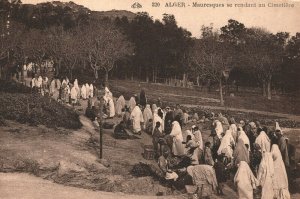 Algeria Alger Mauresques Se Rendant au Cimetiere Algiers Vintage Postard 03.66