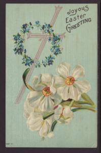 Joyous Easter Greetings,Cross,Flowers Postcard