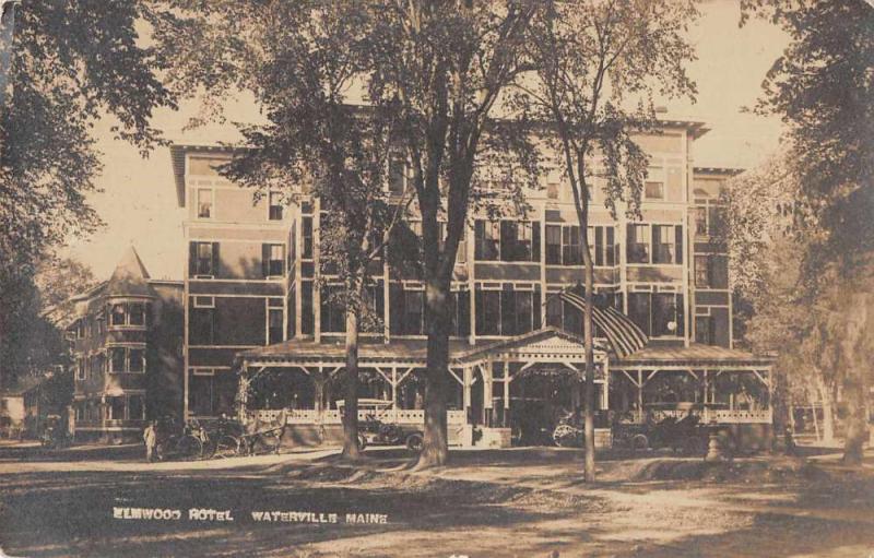 Waterville Maine Elmwood Hotel Real Photo Antique Postcard J78193