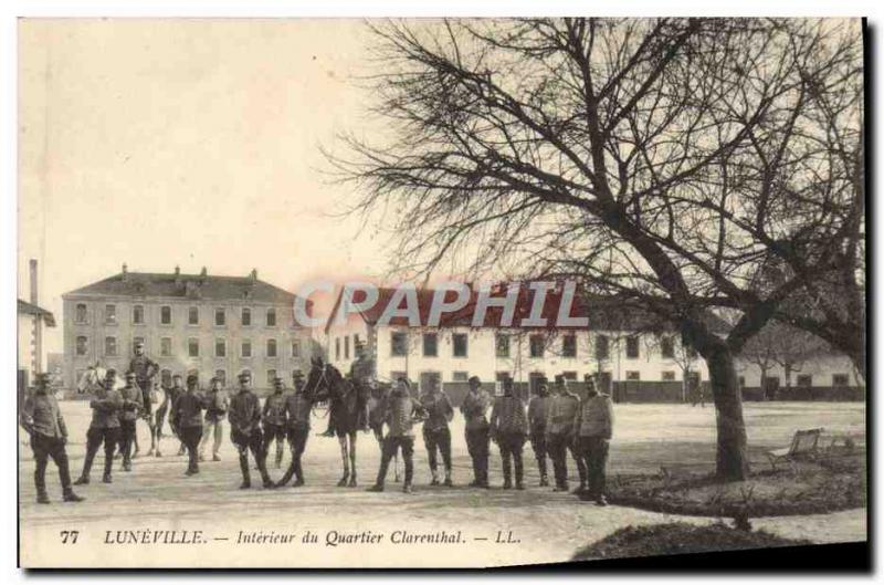 Postcard Old Army Barracks luneville Interior Clarenthal the neighborhood