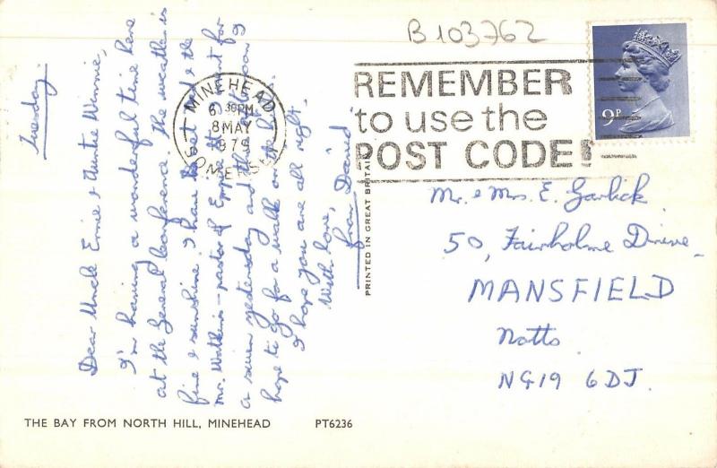 B103762 the bay from north hill minehead    uk