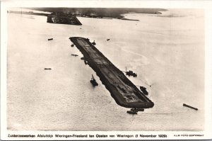 Netherlands Zuiderzeewerken Afsluitdijk Wieringen Friesland Vintage RPPC 09.42