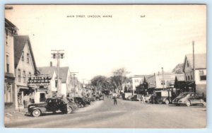 GUILFORD, Maine ME ~ ELM STREET Scene 1930s-40s Cars Piscataquis County Postcard