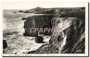 Old Postcard Presqu island of Quiberon Port Blanc and Pointe Roche Percee of ...