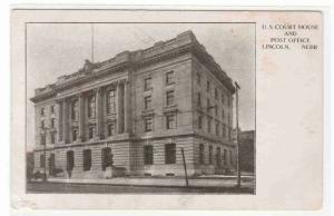 US Court House Post Office Lincoln Nebraska 1905c postcard