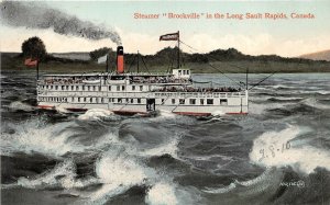 br105853 steamer brockville in the long sault rapids canada