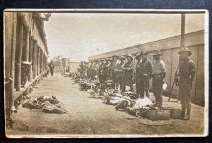 Mint Australia Postcard RPPC WW1 Australian Soldiers Baracks Revision