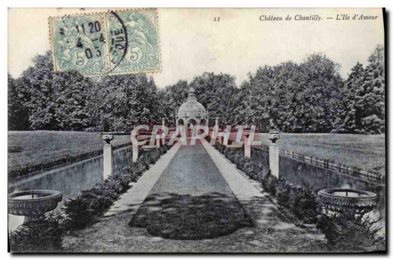 Old Postcard Chateau de Chantilly L & # 39Ile d & # 39Amour