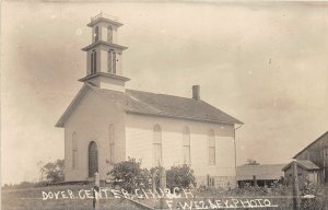 J6/ Dover Center Michigan RPPC Postcard c1910 Church Wesley Photo 189