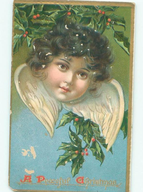 Pre-Linen Christmas LARGE FACE OF CUPID ANGEL AB5697