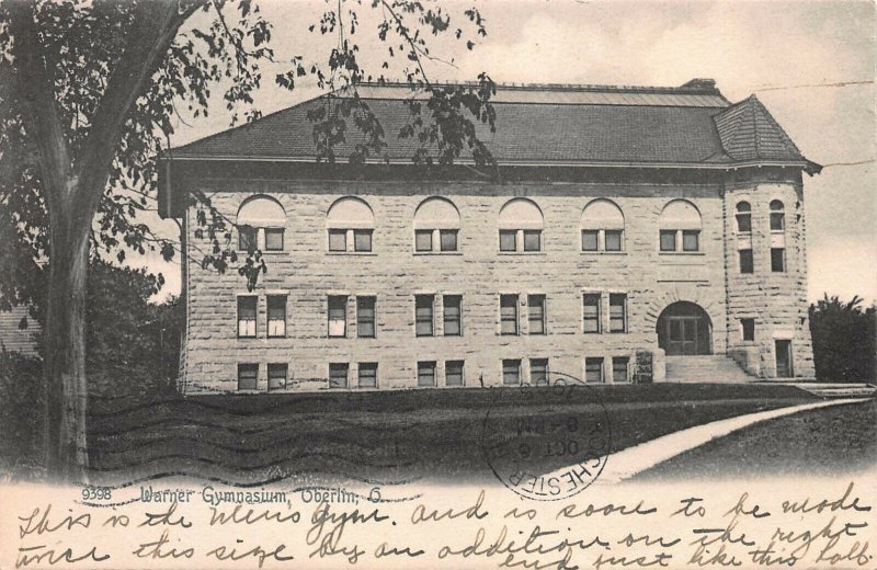 Warner Gymnasium, Oberlin, Ohio, early postcard, Undivided Back, Used in 1905