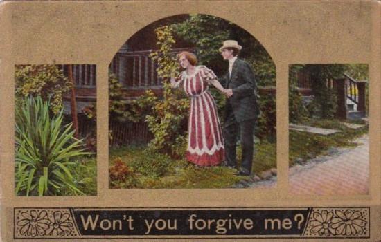 Romantic Couple In The Garden Won't You Forgive Me