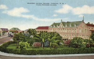 curacao, N.W.I., WILLEMSTAD, Princess Juliana Square 1930s Kropp 32915N Postcard