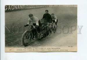 3156729 1908 AUTOGRAPH Coach on Motorcycle GUIGNARD cyclist OLD