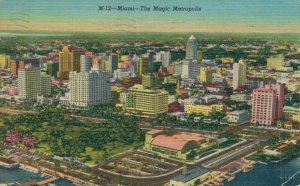 USA Miami The Magic Metropolis Linen Postcard 03.58