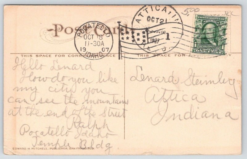 Pocatello Idaho~Center Street~Gate City Furniture~Hardware~Fargo Co~1907 PC