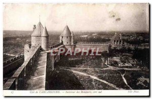 Old Postcard Cite Carcassonne Interior Remparts south coast