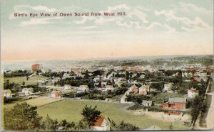 Owen Sound ON Birdseye from West Hill Ontario Unused Postcard F68