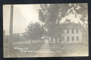 RPPC VALLEY SOUTH DAKOTA SD VIEW FROM RAILROAD DEPOT REAL PHOTO POSTCARD