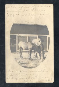 RPPC WAHOO NEBRASKA FARM FARMING HORSE SALE ADVERTISING REAL PHOTO POSTCARD