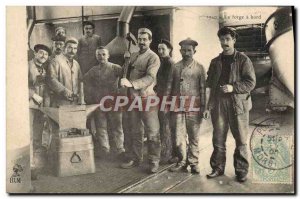 Old Postcard Boat War Blacksmith Forge aboard