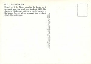 Postcard British England London old bridge  model j.b. thorp medieval drawbridge