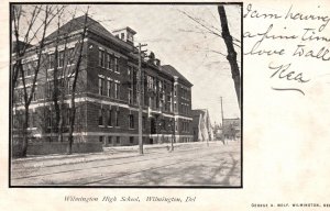 Vintage Postcard 1907 High School Building Campus Landmark Wilmington Delaware