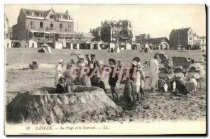 Old Postcard Cayeux The Beach and Kursaal