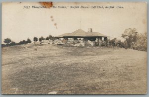 NORFOLK CT DOWNS GOLF CLUB THE SHELTER ANTIQUE REAL PHOTO POSTCARD RPPC