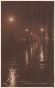 BR69474  a embankment on a wet night   london   uk judges L 46  real photo