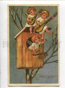 3070092 ANGELS as Musicians MANDOLIN vintage PC