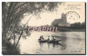 Old Postcard Mantes la Jolie The Cathedral for the Isle aux Dames