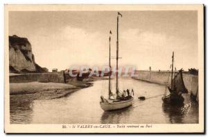 Saint Valery en Caux - Yacht returning to port - Old Postcard