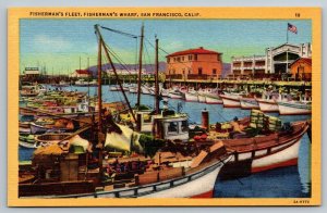 Vintage San Francisco California Postcard - Fisherman's Fleet