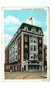 Hotel Colonial Hagerstown Maryland 1937 postcard