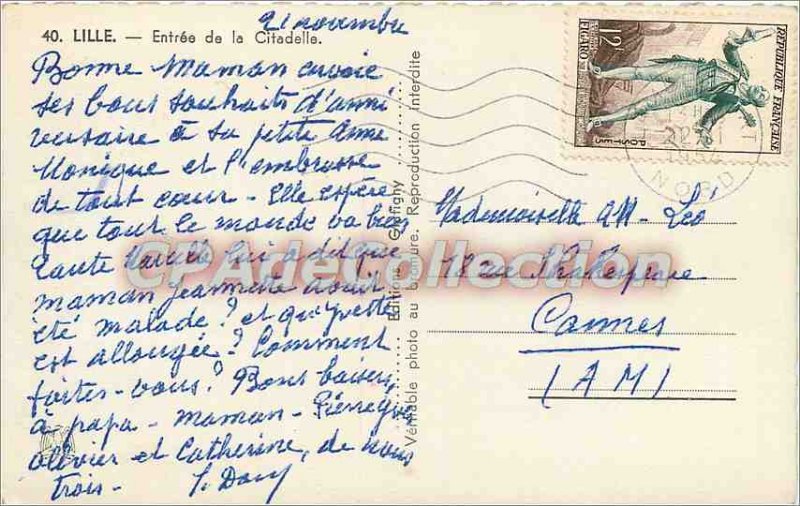 Postcard Old Lille Citadel Entrance