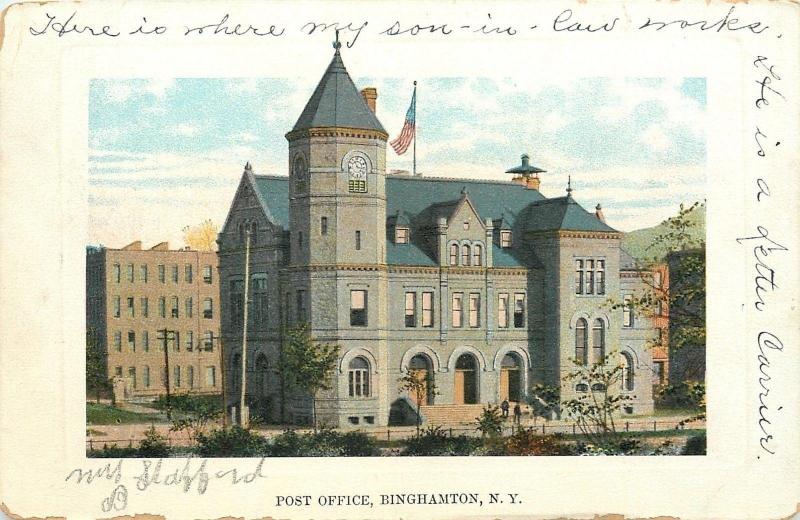 Binghamton NY My Son is Letter Carrier For This Post Office ~1910 Postcard 