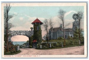 Narragansett Pier Rhode Island RI Postcard Entrance To Dunmere Scene c1920's