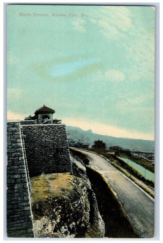 Kansas City Missouri MO Postcard North Terrace Country Road Scene 1912 Antique
