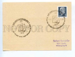 289976 EAST GERMANY 1972 Neubrandenburg Children press cancellations postal card