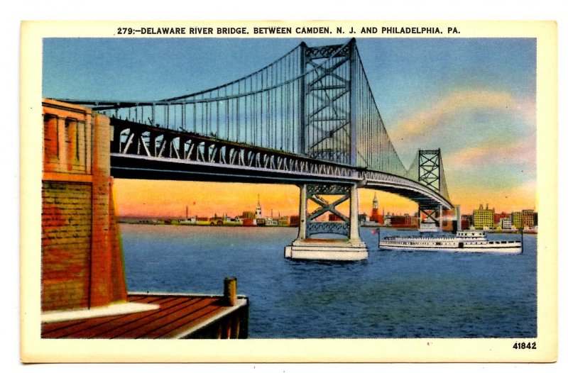 PA - Philadelphia. Delaware River Bridge to Camden, NJ
