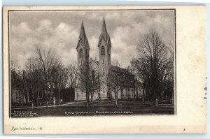 Early King Chapel Bowdoin College Brunswick ME Maine Postcard (Q19)